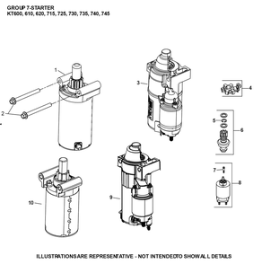 Kt745-3100 Starting Diagram and Parts List for KT745-3100  Cub Cadet Engine